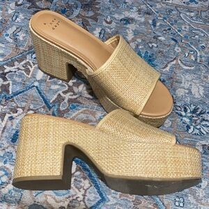 A New Day Women's Cream Platform Mules